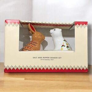 Cath Kidston Of London Christmas Salt Pepper Shakers Ceramic Rabbit & Polar Bear